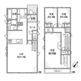 愛知県名古屋市守山区小幡南1丁目【一戸建】の間取り