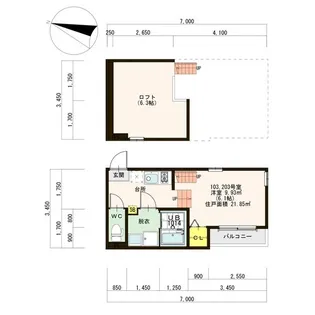 ヴィータ+N【103号室】の間取り