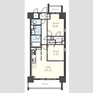 ツインアウルズ【8階】の間取り
