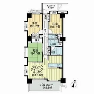 プリンスハイツ庄内緑地公園【9階】の間取り