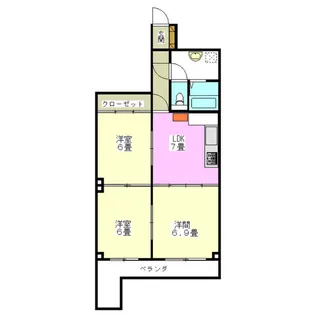 ライオンズマンション栄【712号室】の間取り
