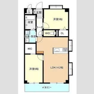 エール中島(1A)【2階】の間取り