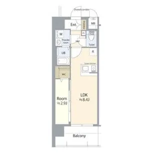 エスリード名古屋サザンプレイス【13階】の間取り