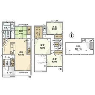 愛知県名古屋市港区宝神2丁目【一戸建】の間取り