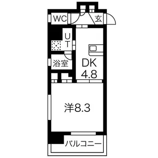 グランエターナ名古屋鶴舞【1703号室】の間取り