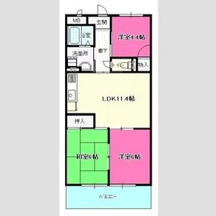 メゾンルミエール【2階】の間取り