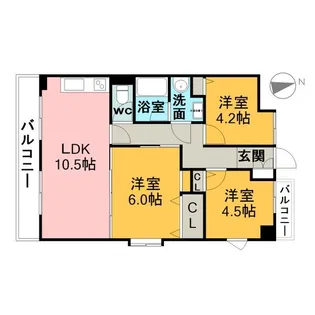 ティーグル名西【4A号室】の間取り