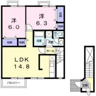 エントピア名和北A【2階】の間取り