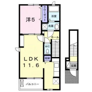 ジョニー サウス【2階】の間取り