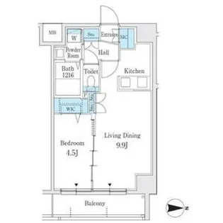 プレイズシード名古屋亀島【7階】の間取り