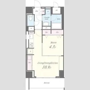 プレミアムコート新栄【0301号室】の間取り