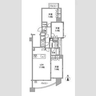 プレティナレジデンス橦木町【1202号室】の間取り