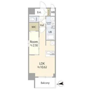 エスリード今池ルミナス【1101号室】の間取り