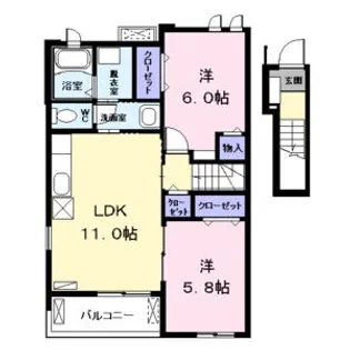 ノーヴァ藤江 Ⅱ【2階】の間取り