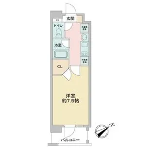 ベルファース川原通【0704号室】の間取り