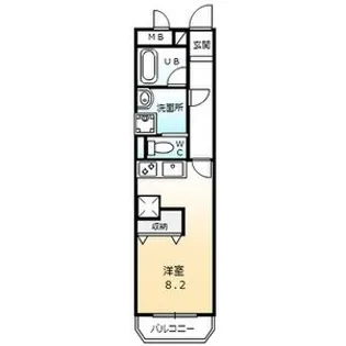 ミレニアム八田【1階】の間取り