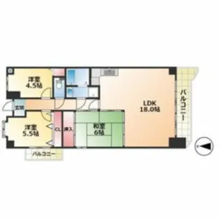 アメニティ雁道【6階】の間取り