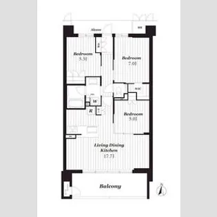 サンメゾン千種公園東【6階】の間取り