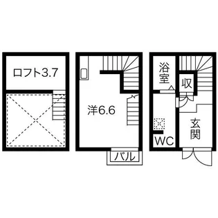 ベルセ黒川【102号室】の間取り