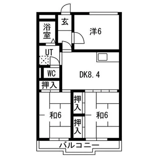 ラルジャンB棟【B202号室】の間取り