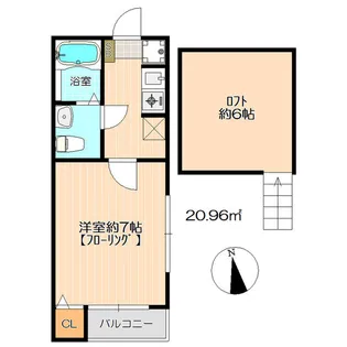 ヴィラ鳥羽見【102号室】の間取り