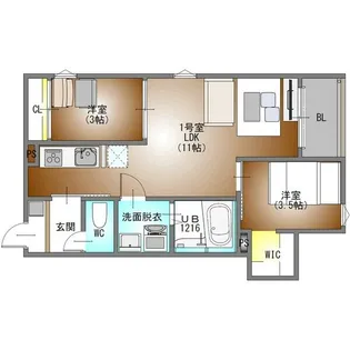 REGALEST名駅松原【301号室】の間取り