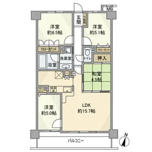 ファミリアーレ喜多山【3階】の間取り