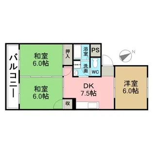 松美マンション【2階】の間取り