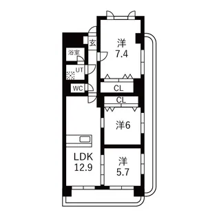 鴻ノ巣ヒルズビル【4階】の間取り