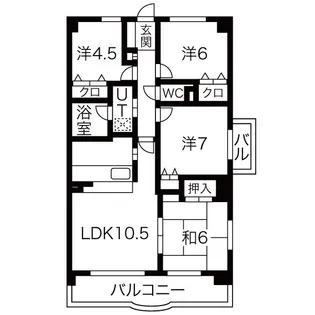 クレストヒルズ東山【4階】の間取り
