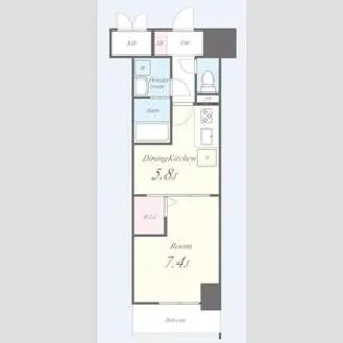 グランパークタワー【8階】の間取り