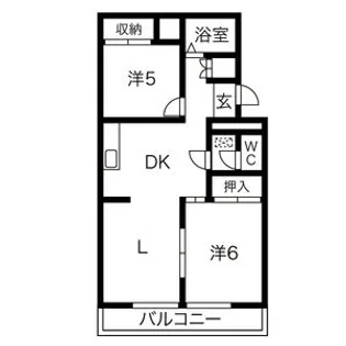 パラシオン城下【305号室】の間取り