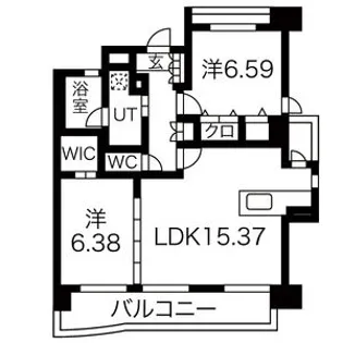 パラシオン西新【8階】の間取り
