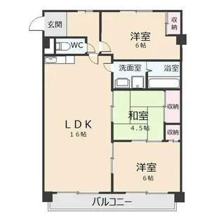 オオタかなれ川ハイツ【3階】の間取り
