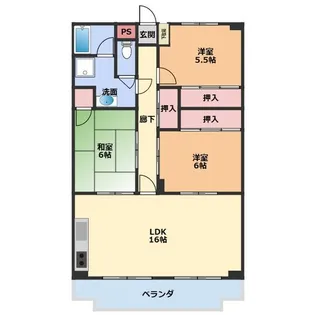 OS・SKYフレックス藤ヶ丘【5階】の間取り