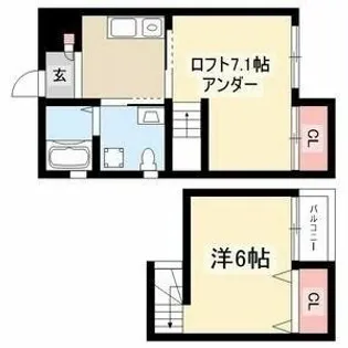 マーベラス柴田 A棟(ZEROセレブ利用可)【102号室】の間取り