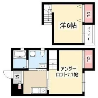 マーベラス柴田 B棟(ZEROセレブ利用可)【101号室】の間取り