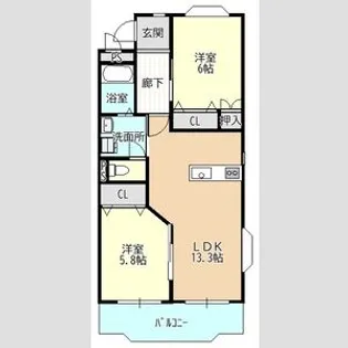 エスパッソ白沢【2階】の間取り