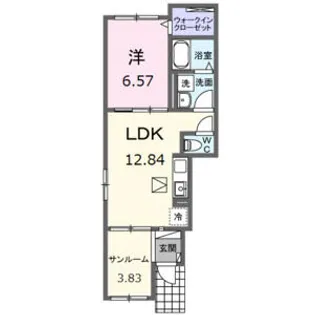 ベルヴィ 安田【1階】の間取り