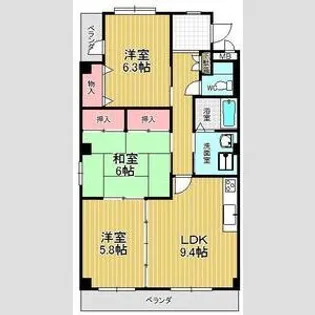 フローラ池上台【4階】の間取り