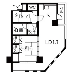 錦ハーモニービル【6階】の間取り