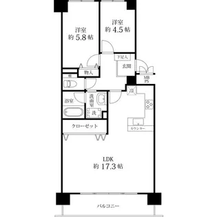 ライオンズマンションいりなかガーデン【508号室】の間取り