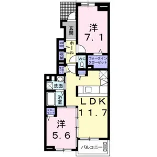 サンシャリエ.A【102号室】の間取り