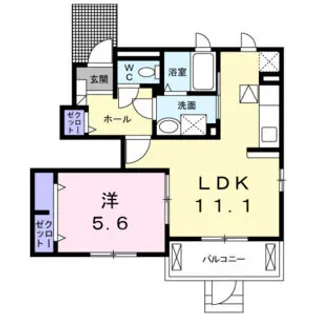 フラワー高横須賀【1階】の間取り