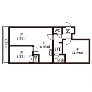 日映マンションⅡ【8階】の間取り