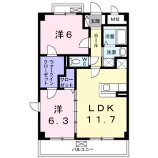 ソレアード山香【3階】の間取り