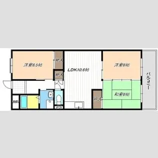 本宮ハイツ山田【7階】の間取り