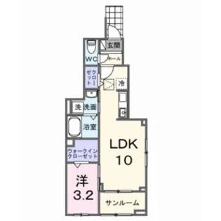 サニーコート伏見【1階】の間取り
