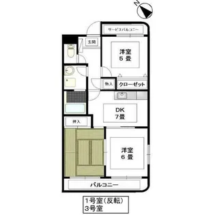ハピネス細米【4階】の間取り