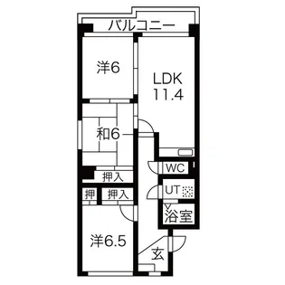 サンメゾン勢子坊【3階】の間取り